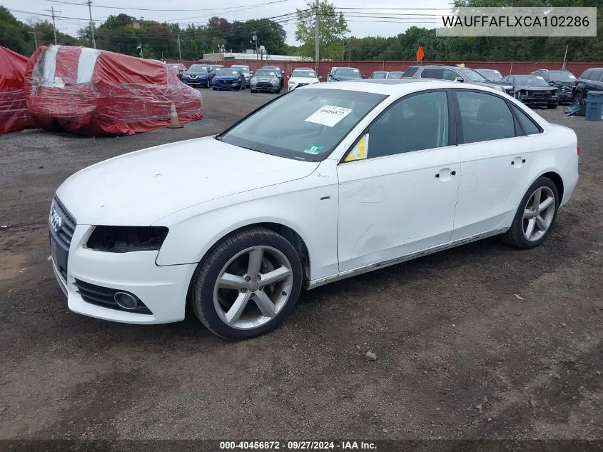 2012 Audi A4 2.0T Premium VIN: WAUFFAFLXCA102286 Lot: 40456872