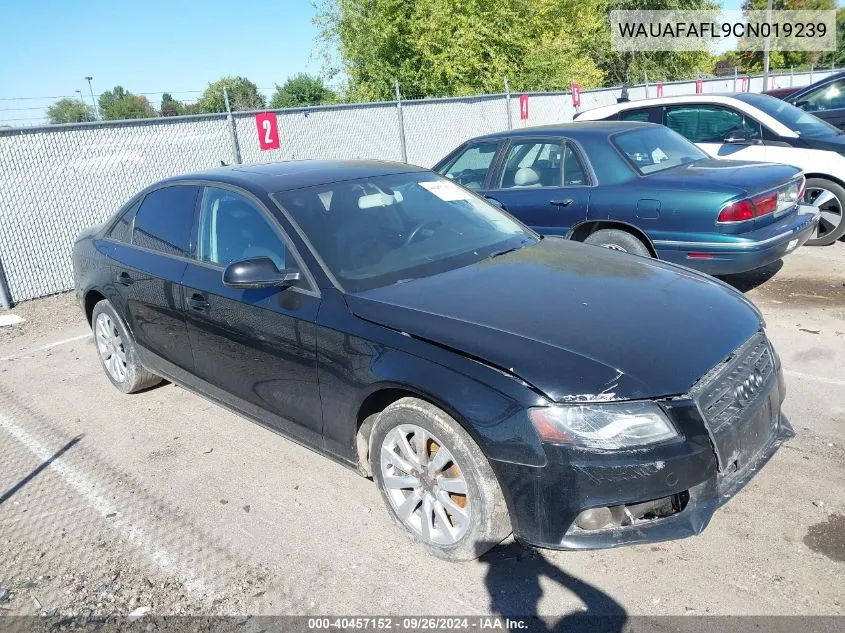 2012 Audi A4 2.0T Premium VIN: WAUAFAFL9CN019239 Lot: 40457152