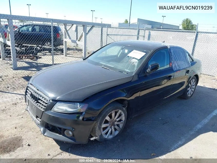 2012 Audi A4 2.0T Premium VIN: WAUAFAFL9CN019239 Lot: 40457152