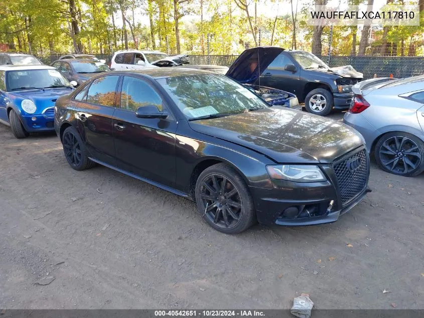 2012 Audi A4 2.0T Premium VIN: WAUFFAFLXCA117810 Lot: 40542651