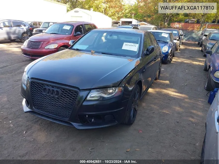 2012 Audi A4 2.0T Premium VIN: WAUFFAFLXCA117810 Lot: 40542651