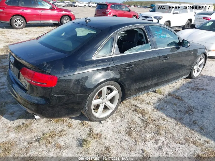 2012 Audi A4 2.0T Premium VIN: WAUFFAFL4CN005917 Lot: 40617287