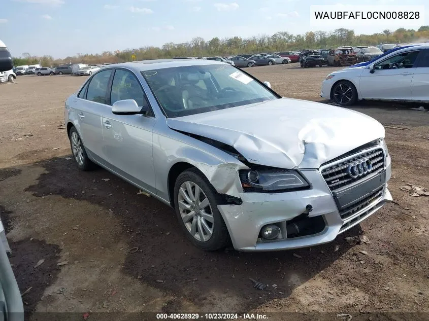 WAUBFAFL0CN008828 2012 Audi A4 2.0T Premium