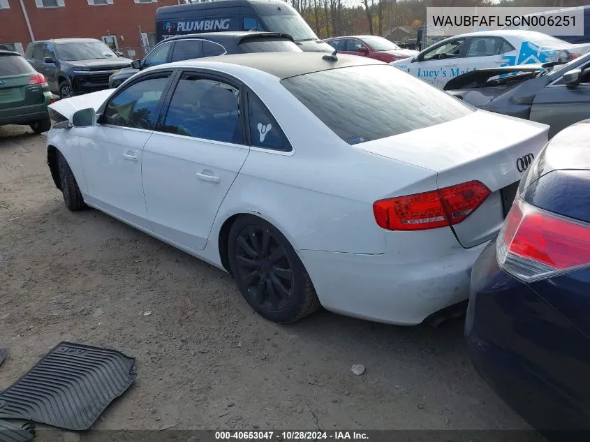 2012 Audi A4 2.0T Premium VIN: WAUBFAFL5CN006251 Lot: 40653047