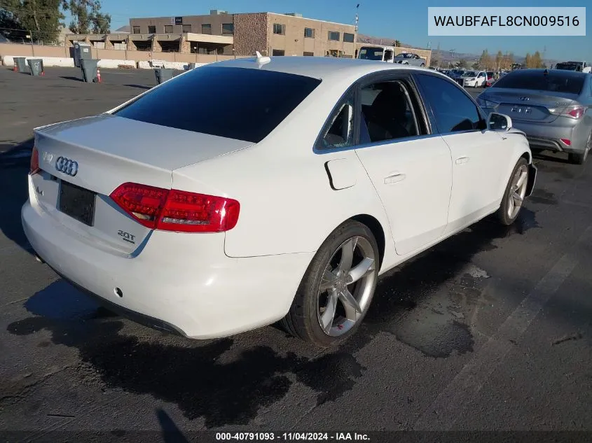 2012 Audi A4 2.0T Premium VIN: WAUBFAFL8CN009516 Lot: 40791093