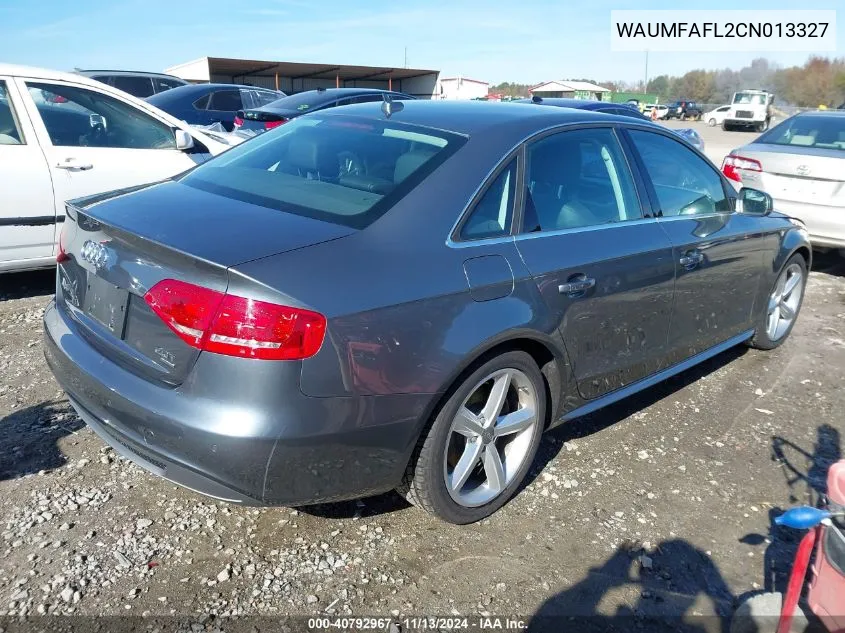 2012 Audi A4 2.0T Premium VIN: WAUMFAFL2CN013327 Lot: 40792967