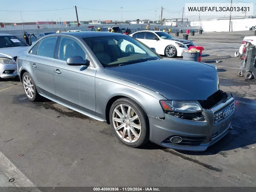 2012 Audi A4 2.0T Premium VIN: WAUEFAFL3CA013431 Lot: 40893936