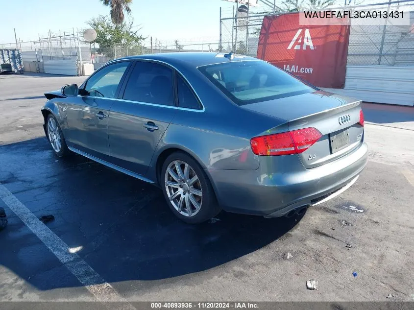 2012 Audi A4 2.0T Premium VIN: WAUEFAFL3CA013431 Lot: 40893936