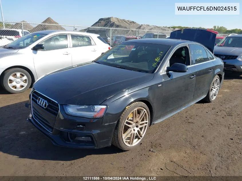 2013 Audi A4 VIN: WAUFFCFL6DN024515 Lot: 12111588