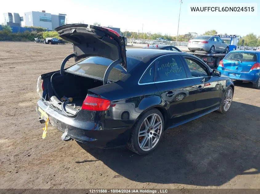 2013 Audi A4 VIN: WAUFFCFL6DN024515 Lot: 12111588