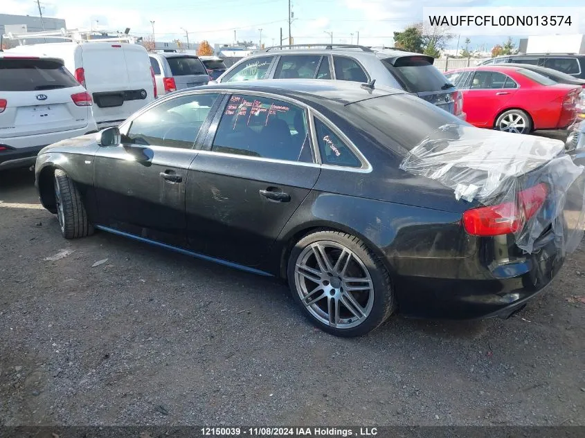 2013 Audi A4 VIN: WAUFFCFL0DN013574 Lot: 12150039