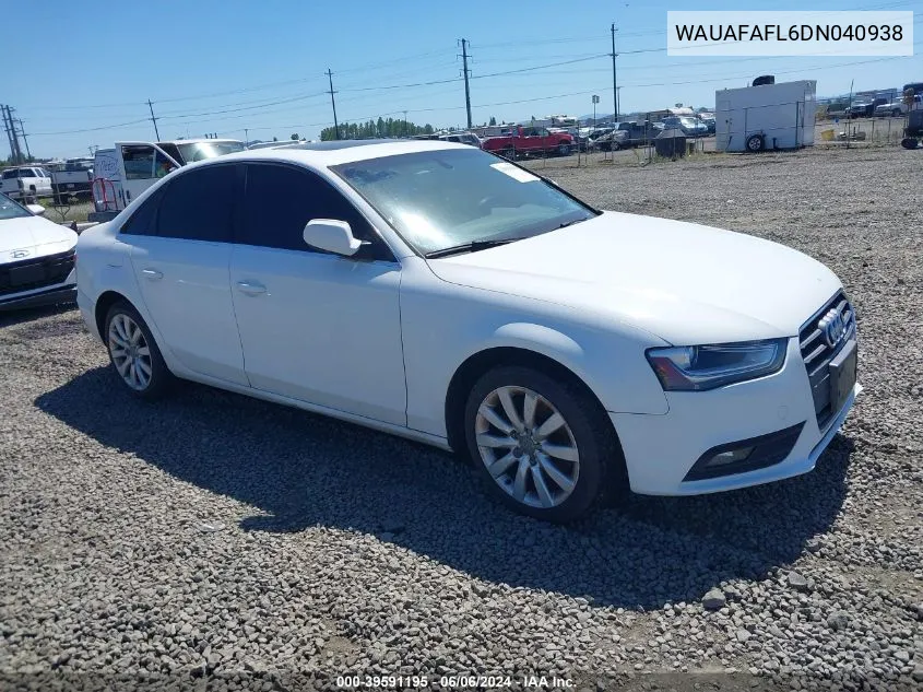 WAUAFAFL6DN040938 2013 Audi A4 2.0T Premium