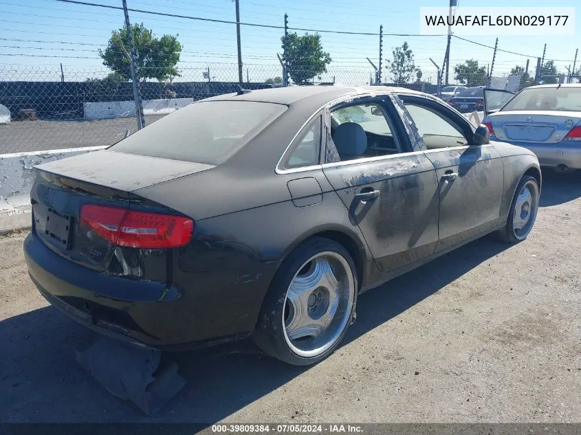 2013 Audi A4 2.0T Premium VIN: WAUAFAFL6DN029177 Lot: 39809384