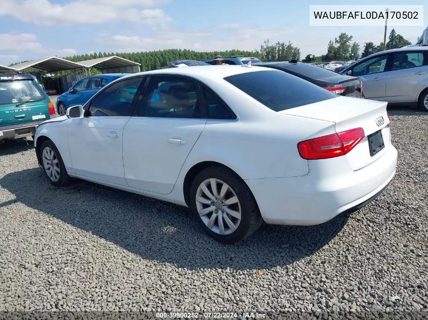 WAUBFAFL0DA170502 2013 Audi A4 2.0T Premium