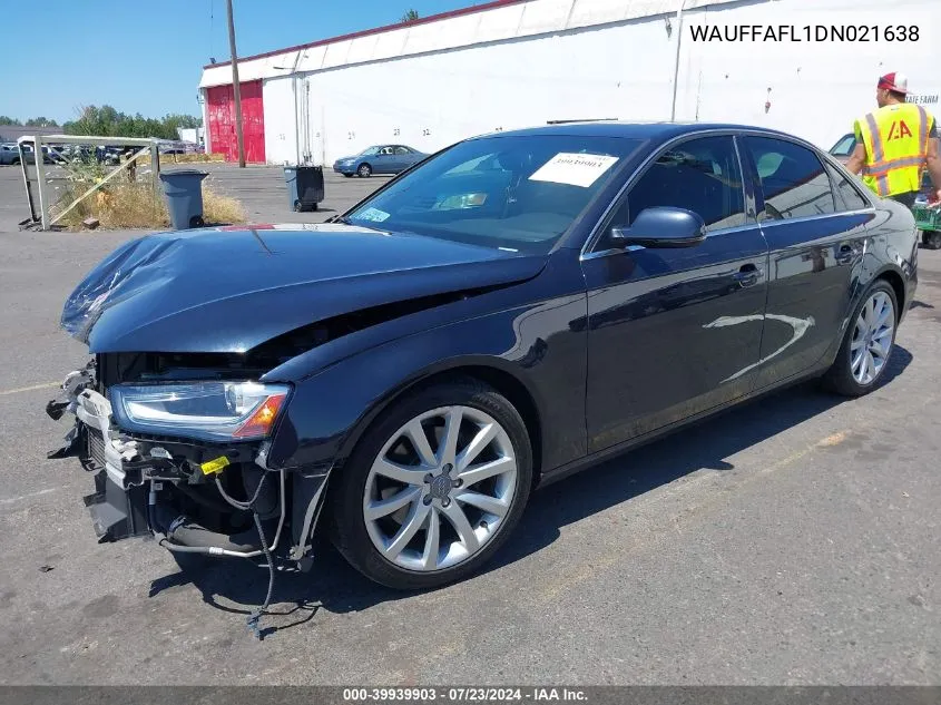 2013 Audi A4 2.0T Premium VIN: WAUFFAFL1DN021638 Lot: 39939903