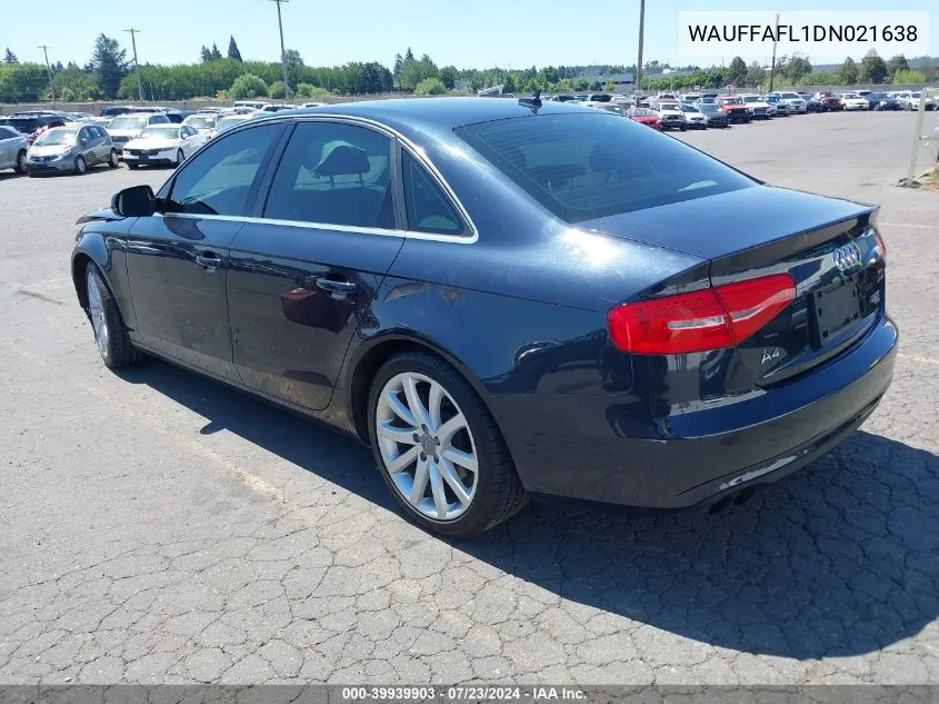 2013 Audi A4 2.0T Premium VIN: WAUFFAFL1DN021638 Lot: 39939903