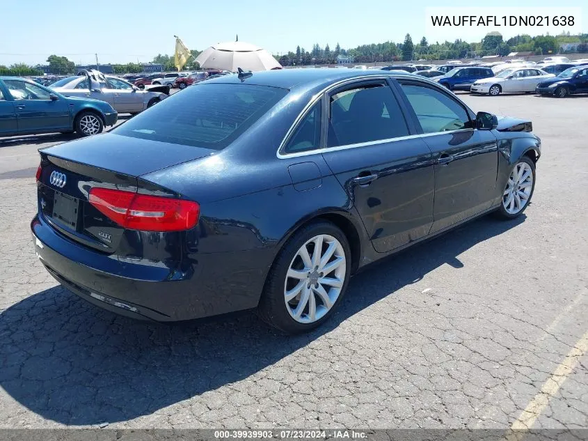 2013 Audi A4 2.0T Premium VIN: WAUFFAFL1DN021638 Lot: 39939903