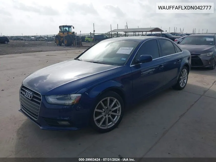 2013 Audi A4 2.0T Premium VIN: WAUFFAFLXDN042777 Lot: 39953424