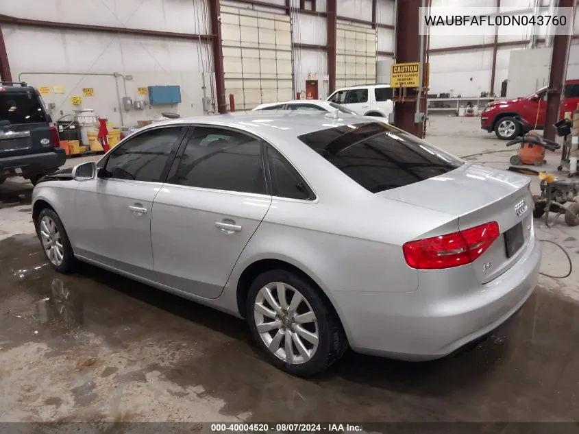 WAUBFAFL0DN043760 2013 Audi A4 2.0T Premium