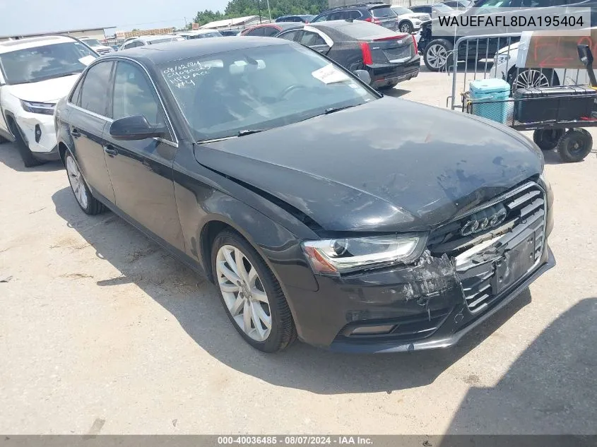 2013 Audi A4 2.0T Premium VIN: WAUEFAFL8DA195404 Lot: 40036485