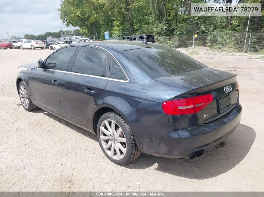 2013 Audi A4 Premium Plus VIN: WAUFFAFL9DA178079 Lot: 40052824