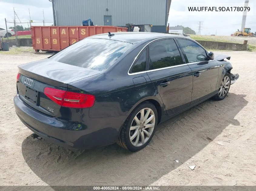 2013 Audi A4 Premium Plus VIN: WAUFFAFL9DA178079 Lot: 40052824