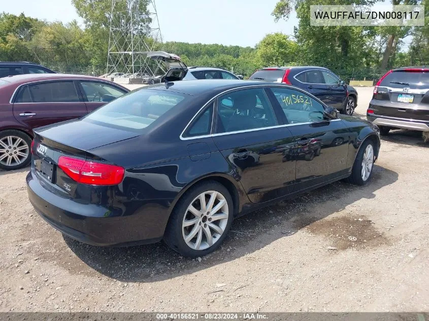 2013 Audi A4 2.0T Premium VIN: WAUFFAFL7DN008117 Lot: 40156521