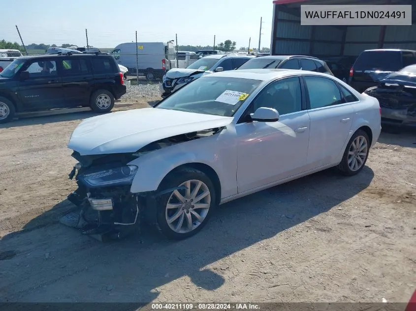 WAUFFAFL1DN024491 2013 Audi A4 2.0T Premium