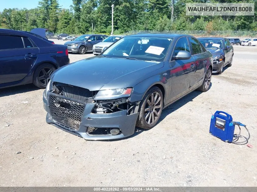 2013 Audi A4 2.0T Premium VIN: WAUHFAFL7DN018008 Lot: 40228262