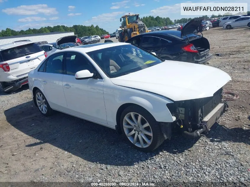 2013 Audi A4 2.0T Premium VIN: WAUFFAFL0DN028211 Lot: 40255090