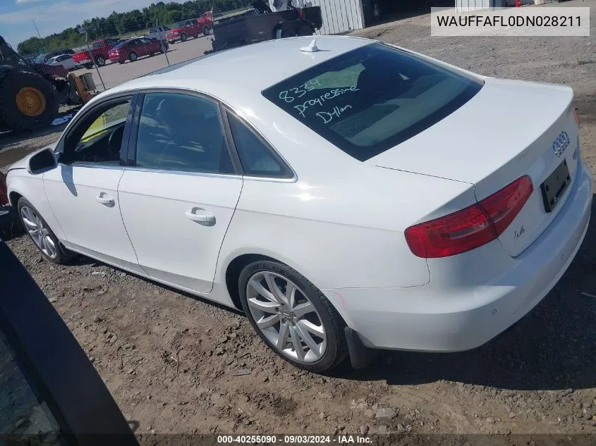 2013 Audi A4 2.0T Premium VIN: WAUFFAFL0DN028211 Lot: 40255090