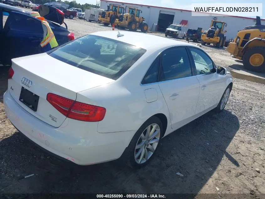 2013 Audi A4 2.0T Premium VIN: WAUFFAFL0DN028211 Lot: 40255090