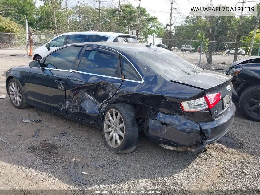 2013 Audi A4 2.0T Premium VIN: WAUAFAFL7DA181119 Lot: 40287972