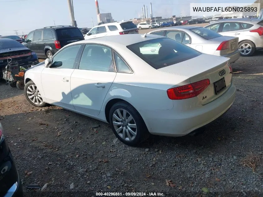 2013 Audi A4 2.0T Premium VIN: WAUBFAFL6DN025893 Lot: 40296881