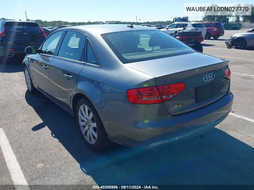 2013 Audi A4 Premium VIN: WAUBFAFL0DN027770 Lot: 40305956