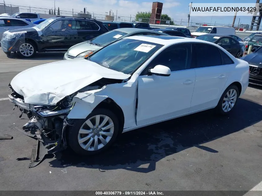 WAUAFAFL0DN043429 2013 Audi A4 2.0T Premium