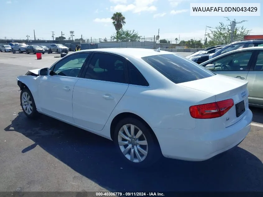 WAUAFAFL0DN043429 2013 Audi A4 2.0T Premium