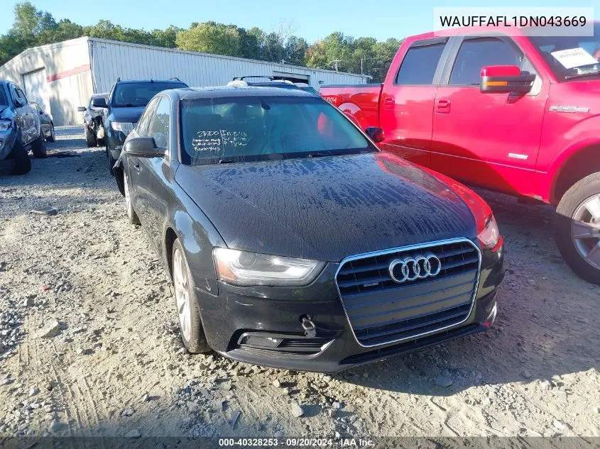 2013 Audi A4 2.0T Premium VIN: WAUFFAFL1DN043669 Lot: 40328253