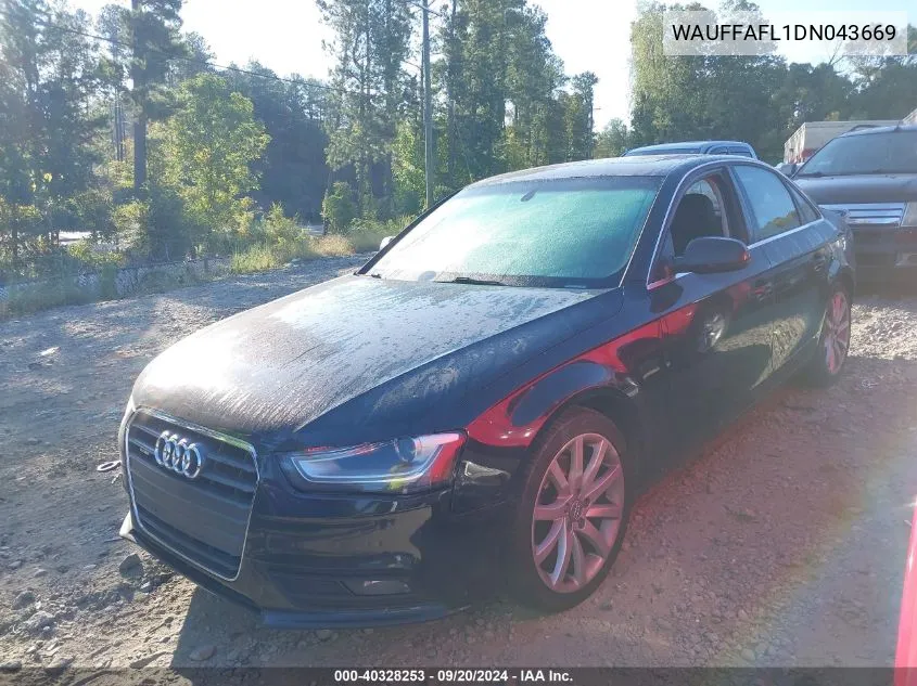 WAUFFAFL1DN043669 2013 Audi A4 2.0T Premium