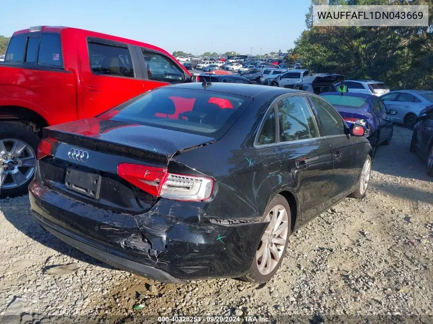 WAUFFAFL1DN043669 2013 Audi A4 2.0T Premium