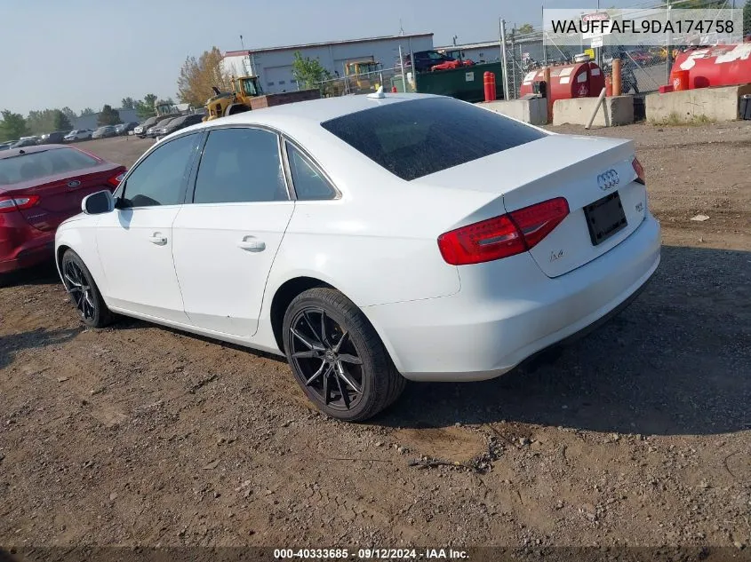 WAUFFAFL9DA174758 2013 Audi A4 2.0T Premium