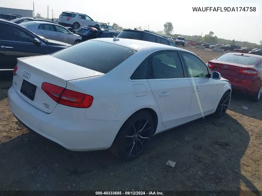 2013 Audi A4 2.0T Premium VIN: WAUFFAFL9DA174758 Lot: 40333685