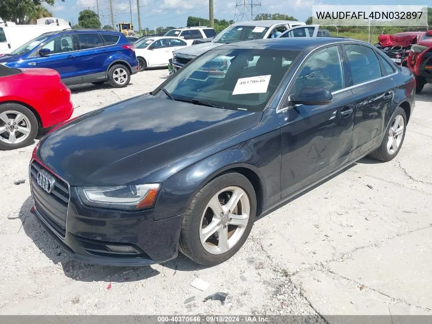 2013 Audi A4 2.0T Premium VIN: WAUDFAFL4DN032897 Lot: 40370646