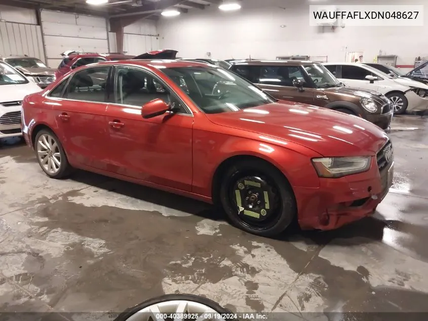 2013 Audi A4 2.0T Premium VIN: WAUFFAFLXDN048627 Lot: 40389925