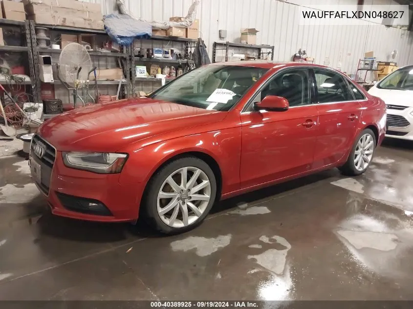 2013 Audi A4 2.0T Premium VIN: WAUFFAFLXDN048627 Lot: 40389925