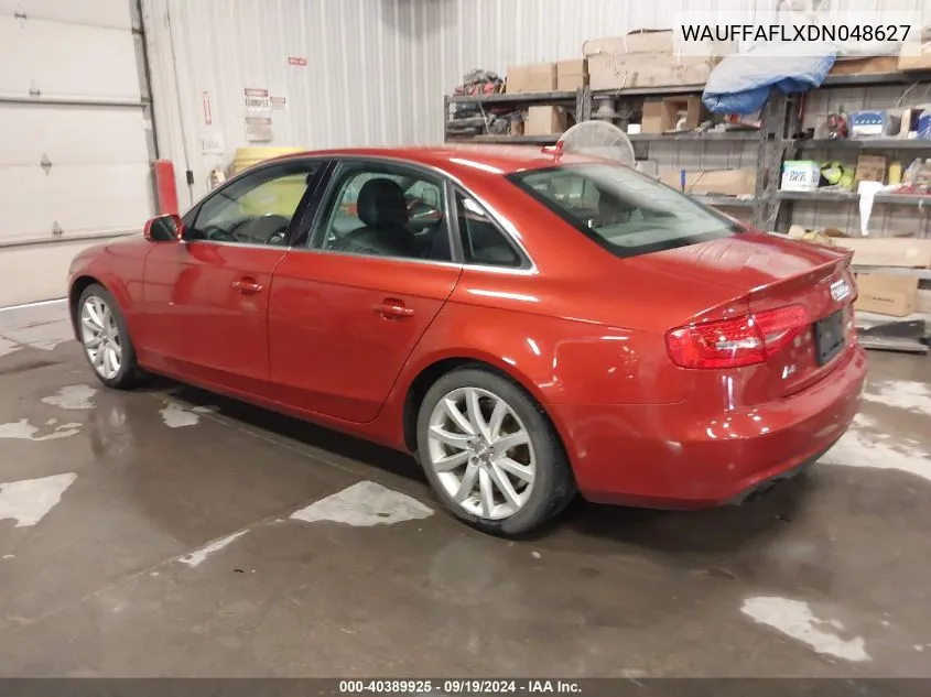 2013 Audi A4 2.0T Premium VIN: WAUFFAFLXDN048627 Lot: 40389925