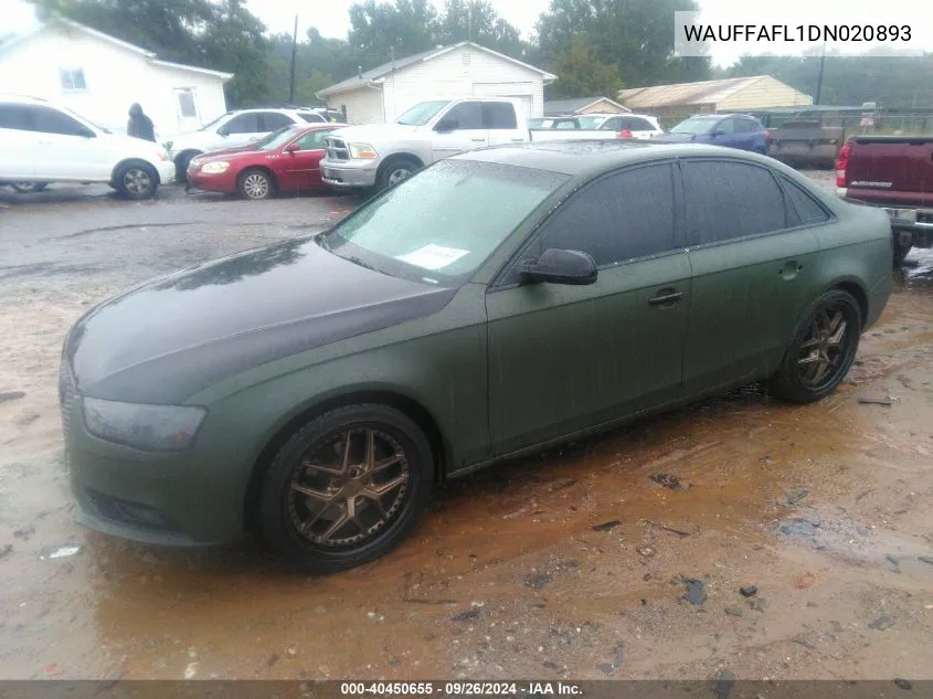 WAUFFAFL1DN020893 2013 Audi A4 2.0T Premium