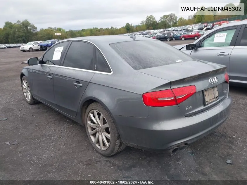 2013 Audi A4 2.0T Premium VIN: WAUFFAFL0DN045302 Lot: 40491062