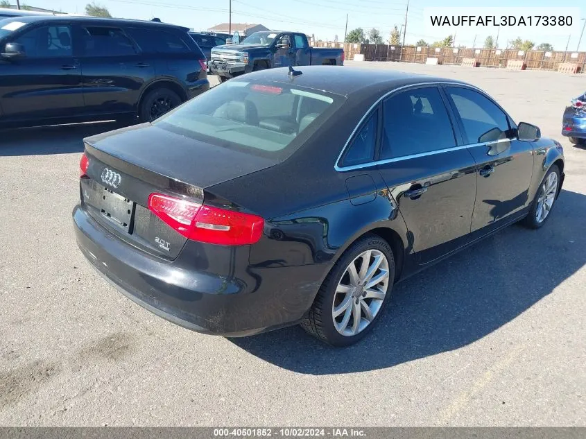 2013 Audi A4 2.0T Premium VIN: WAUFFAFL3DA173380 Lot: 40501852