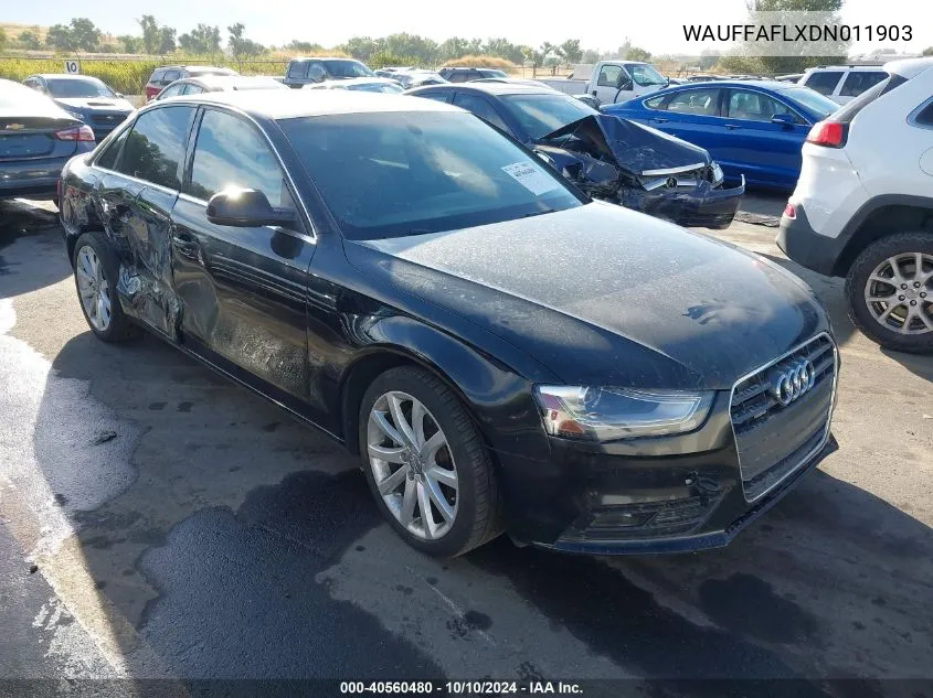 2013 Audi A4 2.0T Premium VIN: WAUFFAFLXDN011903 Lot: 40560480